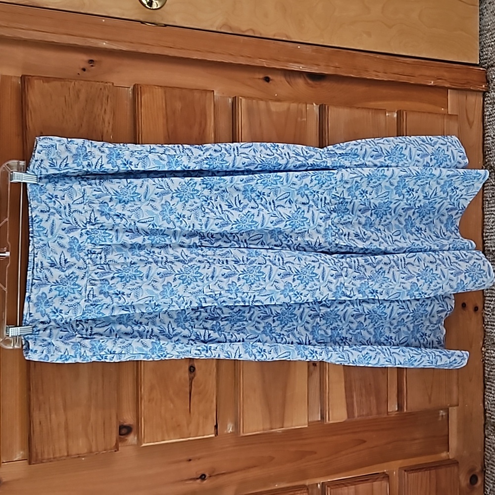 Floral Blue Maxi Skirt